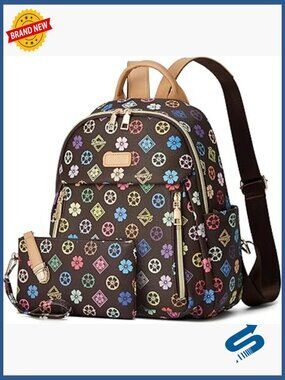 Mini Backpack Purse for Women, Travel Daypack Handbag Casual Backpack 2pcs Set